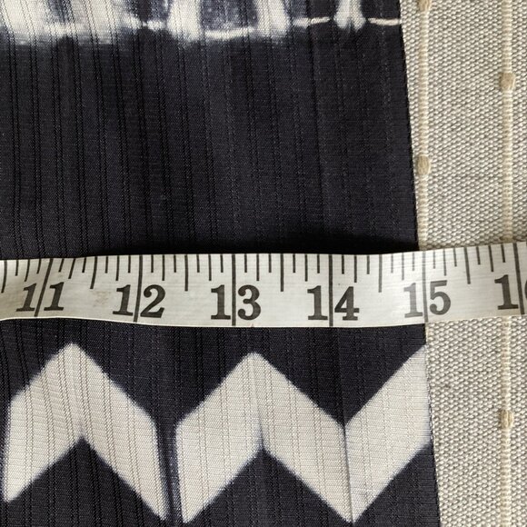 ARTISNAL Wide Scarf Hand Dyed Tribal Geometric Design Black Crepe Silk - Picture 7 of 12